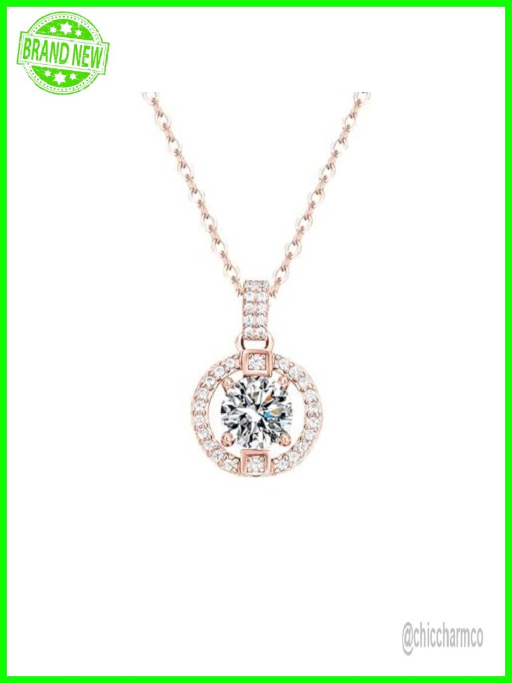 14K Gold 1 Carat Round Cut Diamond Necklace Pendant Elegant Gift for Women